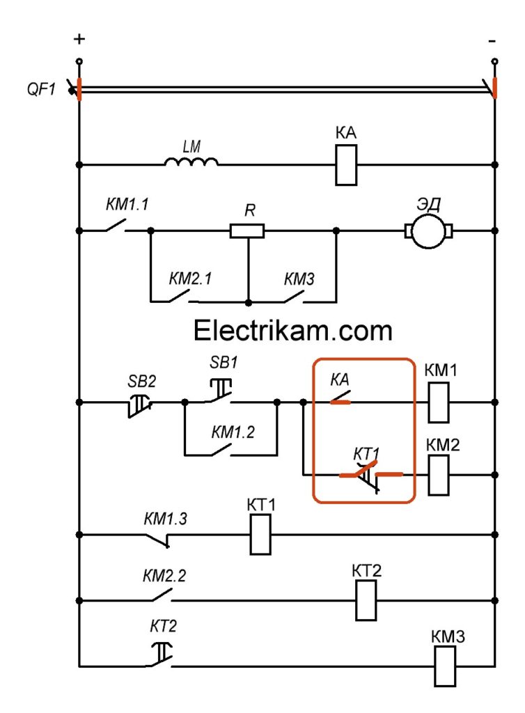 Схема прямого пуска двигателя объяснение
